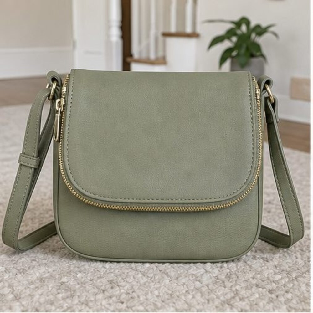 Camel Pebbled Crossbody Bag